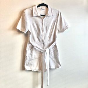 Olivaceous short white utility suit M